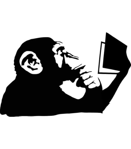 Amazon.co.jp: バンクシー チンパンジー KEEP IT REAL 二色 STICKER